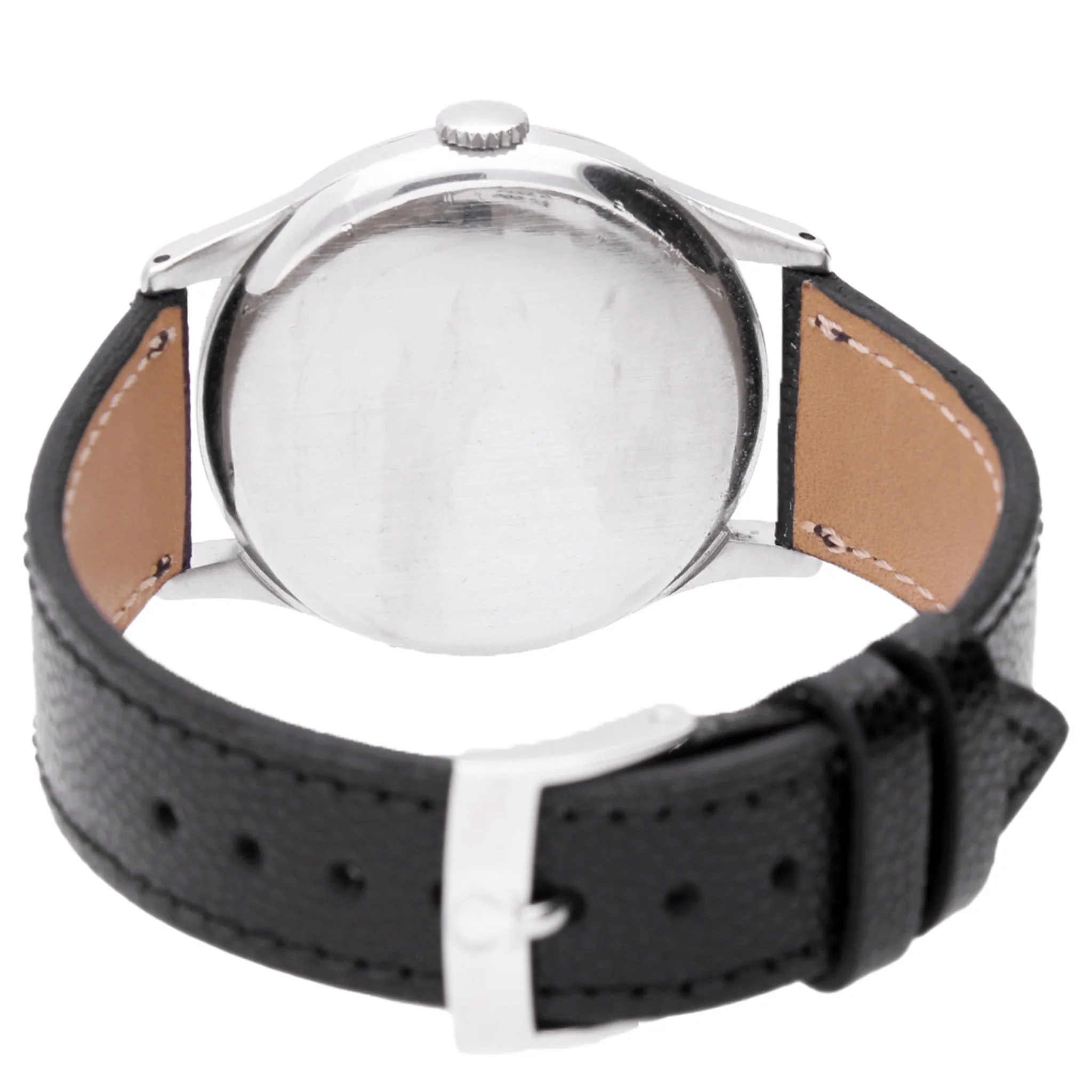 Stainless steel OMEGA dress watch with black dial. Made 1941 - Image 4