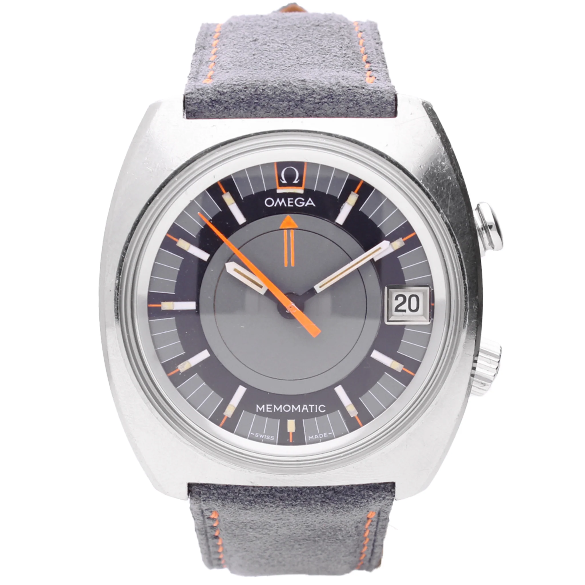 Stainless steel OMEGA Memomatic wristwatch. Made 1971