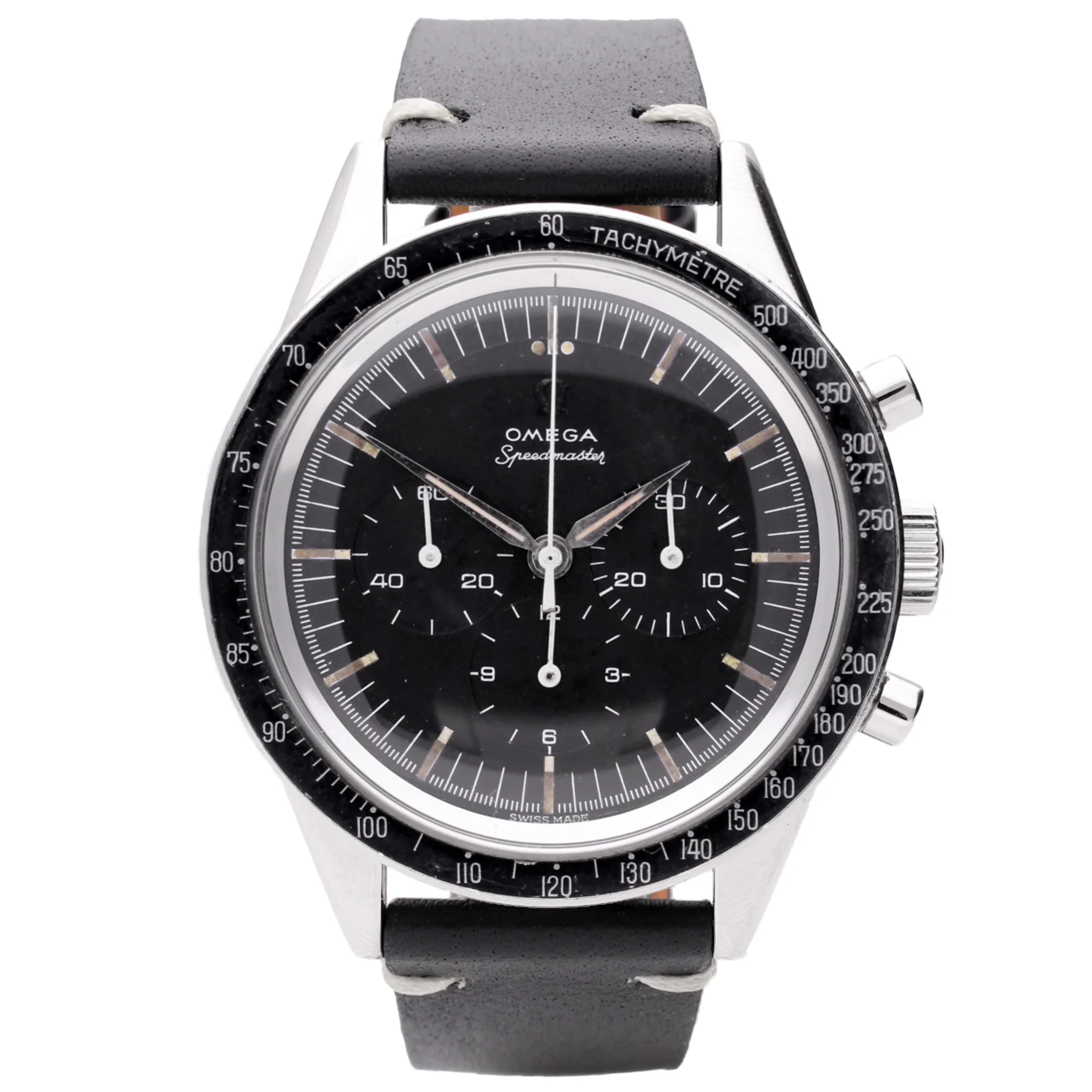 Stainless steel OMEGA ref. 2998 Speedmaster chronograph wristwatch. Made 1963