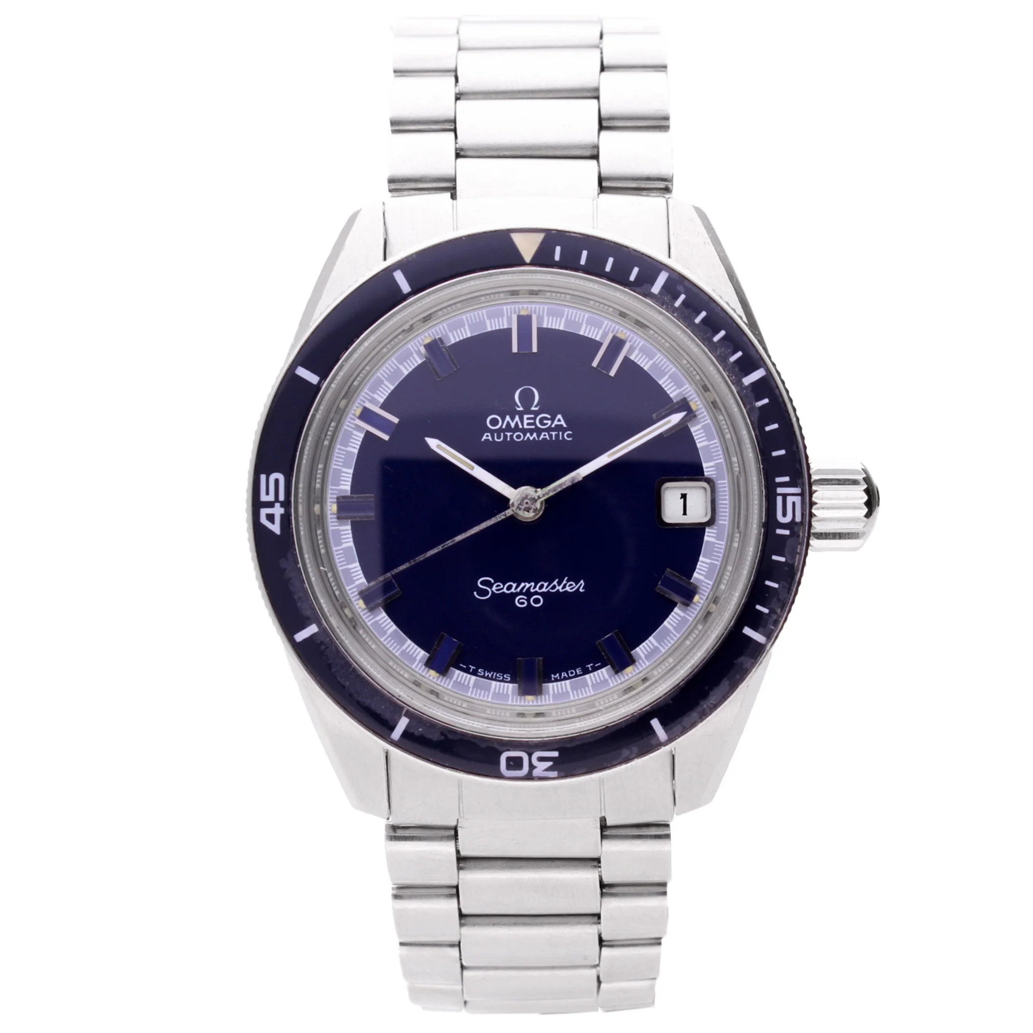 Stainless steel OMEGA Seamaster 60 automatic wristwatch. Made 1972