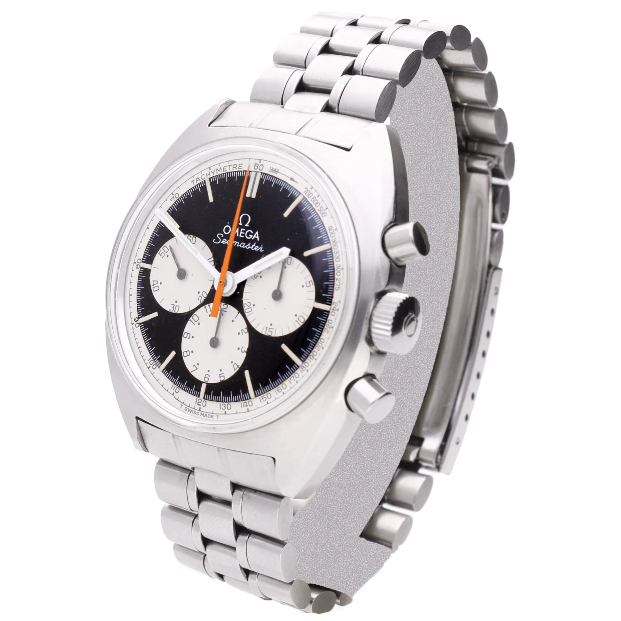 Stainless steel OMEGA ref. 145.006-66 Seamaster 'reverse panda dial' chronograph wristwatch. Made 1967 - Image 2
