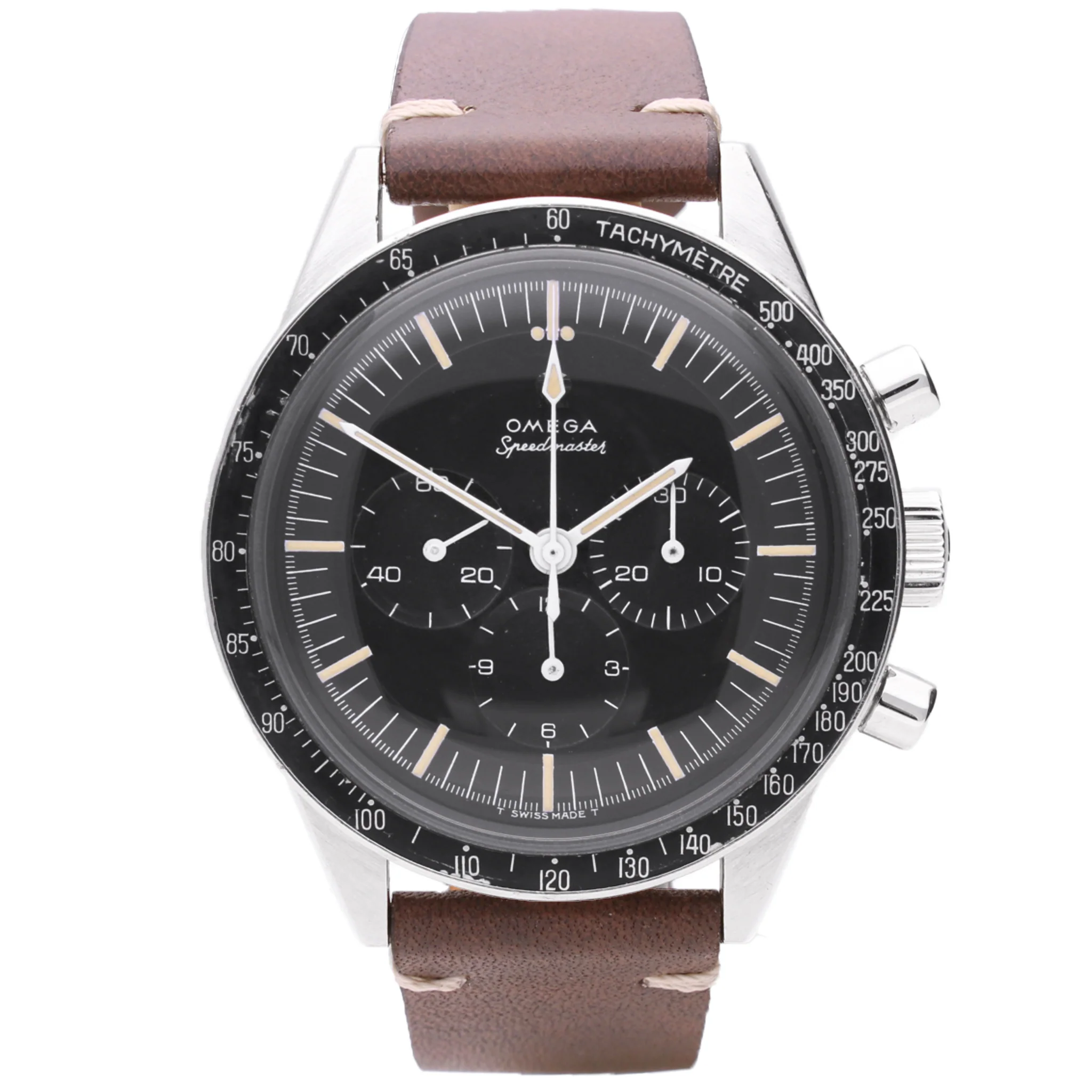 Stainless steel OMEGA Speedmaster ref. 105.003 chronograph wristwatch. Made 1969