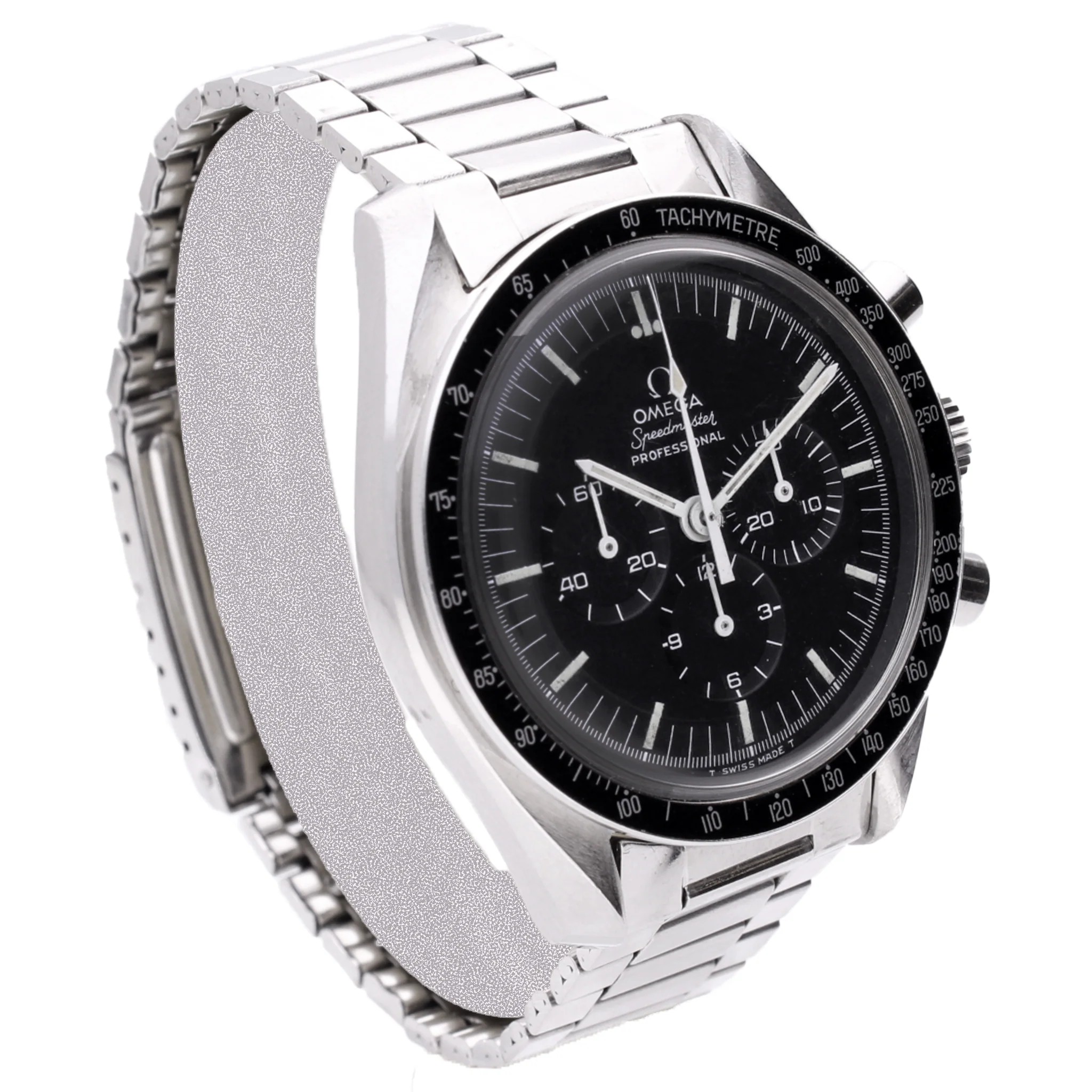 Stainless steel OMEGA ref. 145.022 Speedmaster Professional chronograph wristwatch with 'Straight case writing'. Made 1971 - Image 3