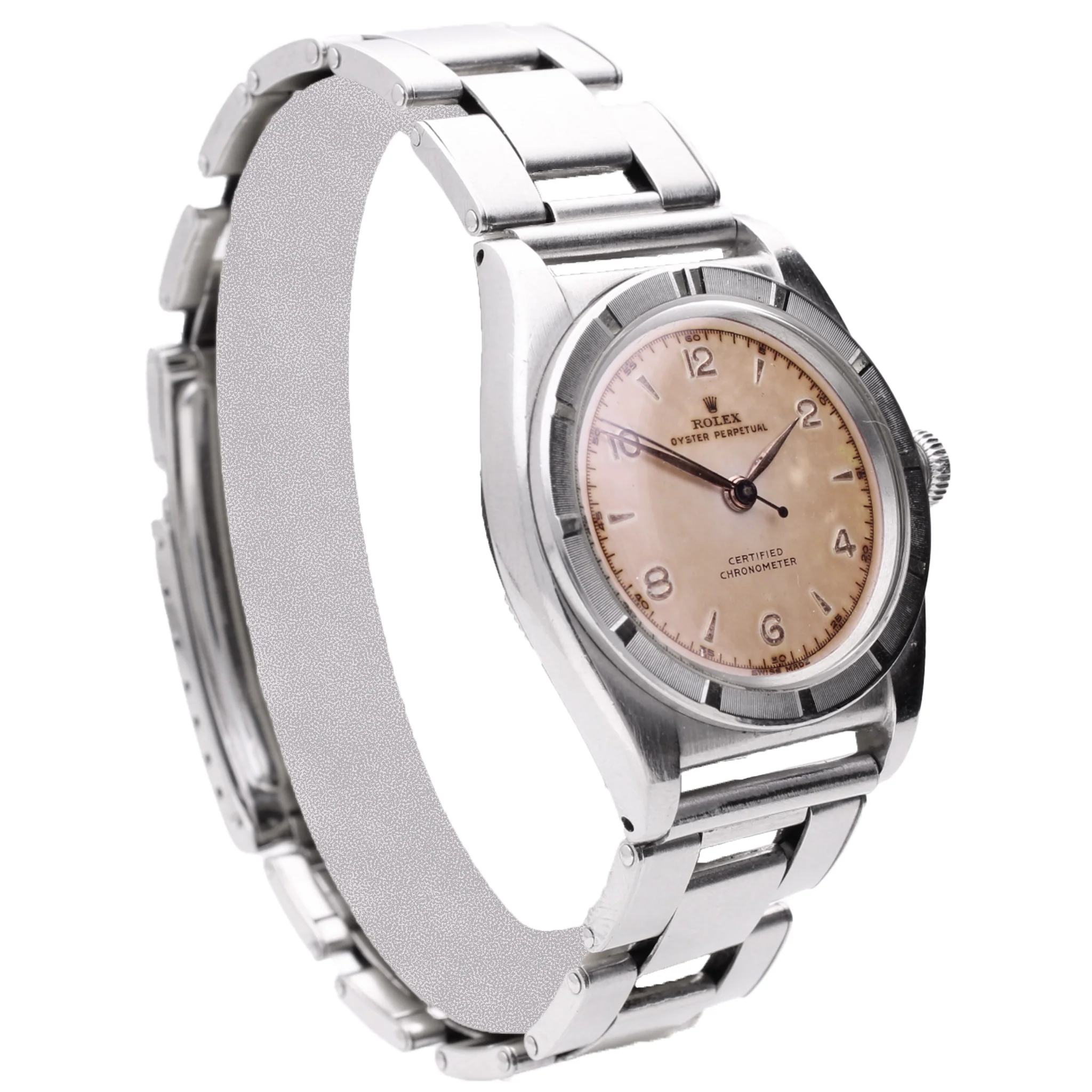 Stainless steel Rolex ref. 3372 Oyster Perpetual bubble back wristwatch. Made 1946 - Image 3