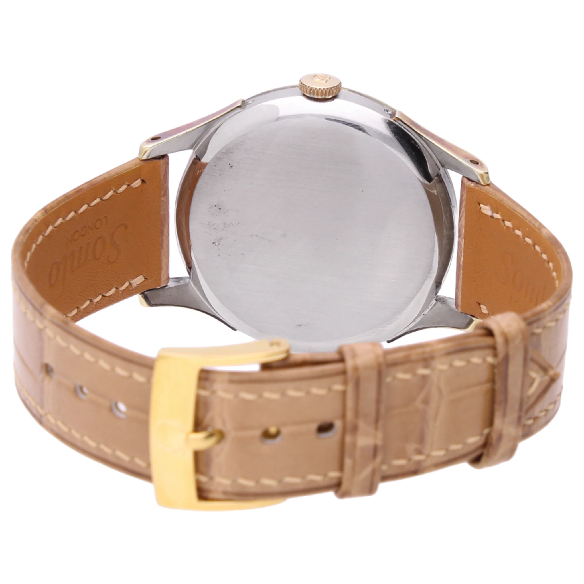 Steel & 14ct gold capped OMEGA Cosmic Triple date calendar wristwatch. Made 1952 - Image 2