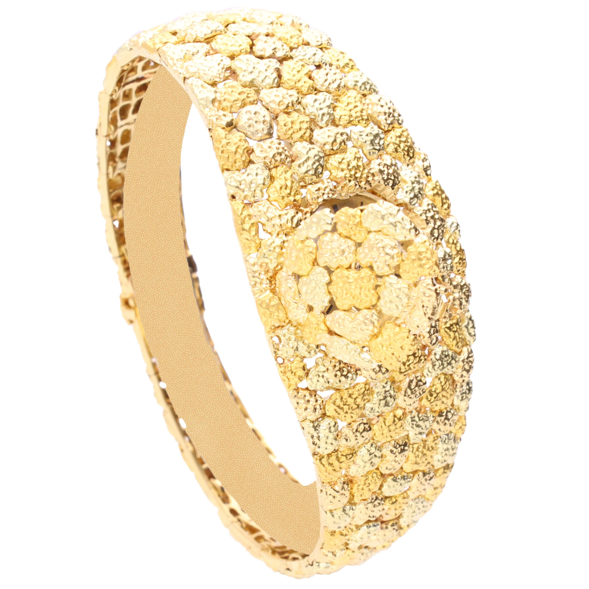 18ct yellow gold Gilbert Albert Rocaille d'Or bracelet watch. Made 1968 - Image 3